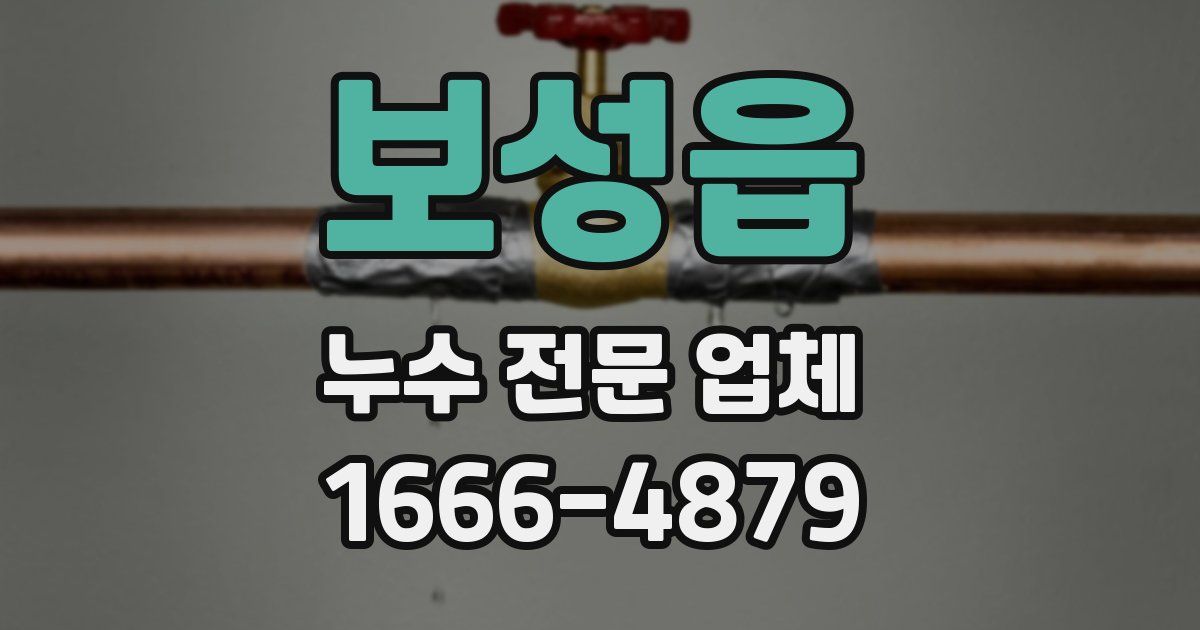 보성읍 누수 전문 업체