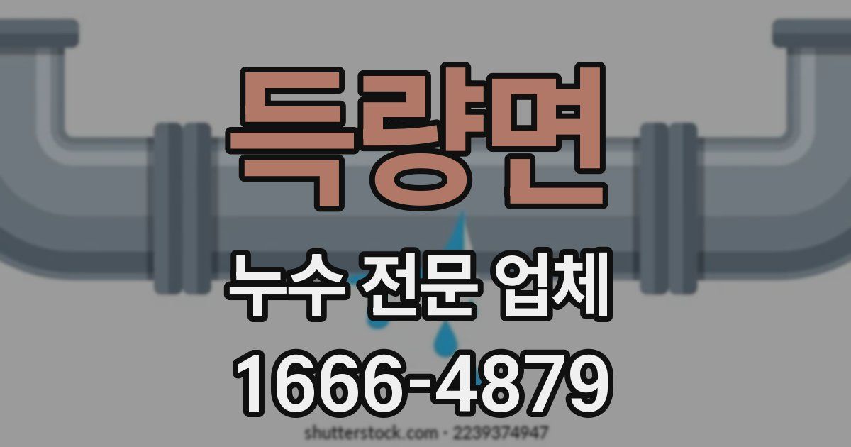 득량면 누수 전문 업체
