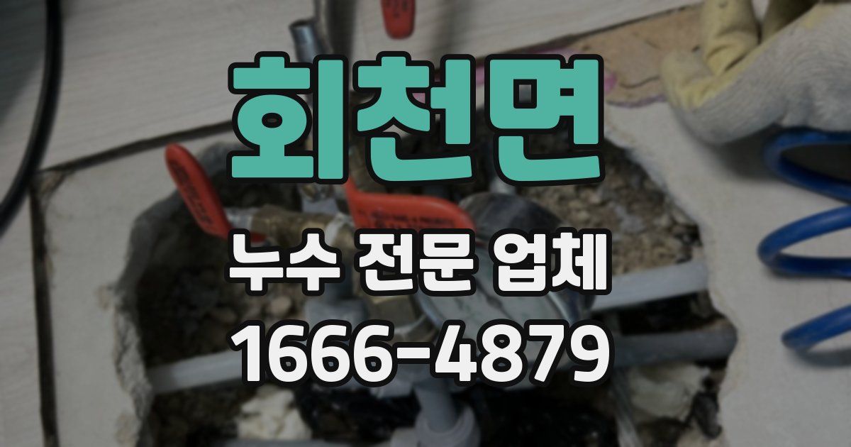 회천면 누수 전문 업체