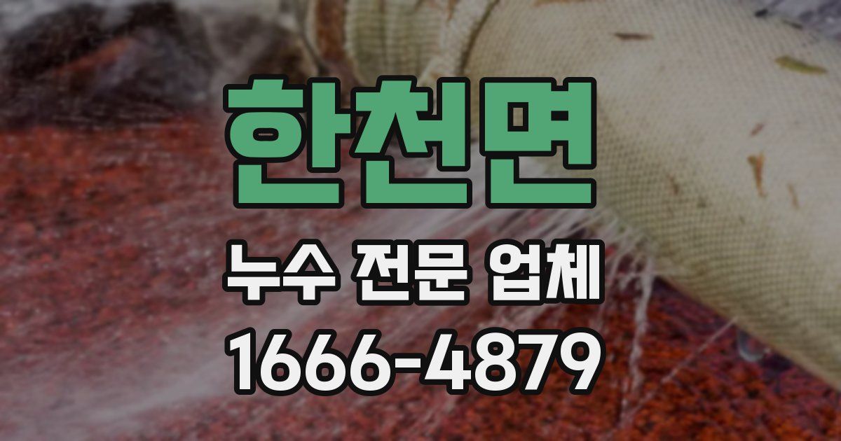 한천면 누수 전문 업체