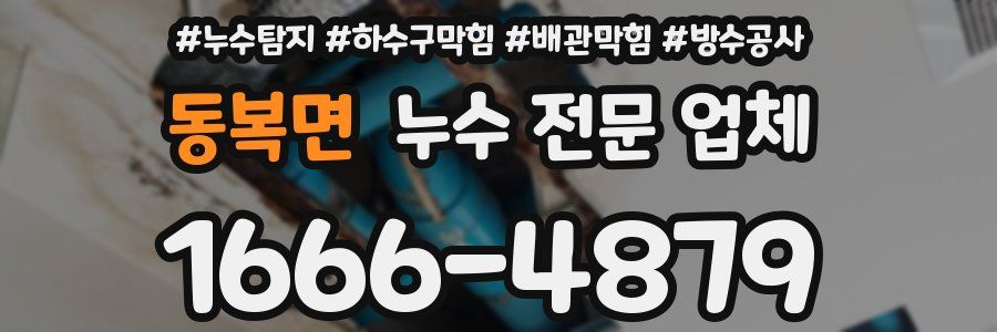 동복면 누수 전문 업체