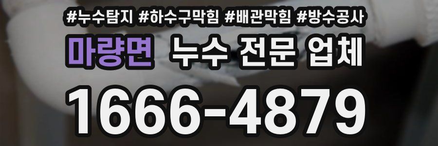 마량면 누수 전문 업체
