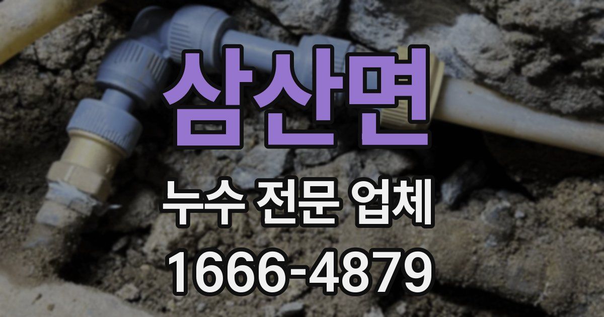 삼산면 누수 전문 업체