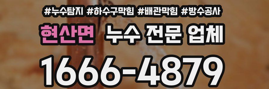 현산면 누수 전문 업체