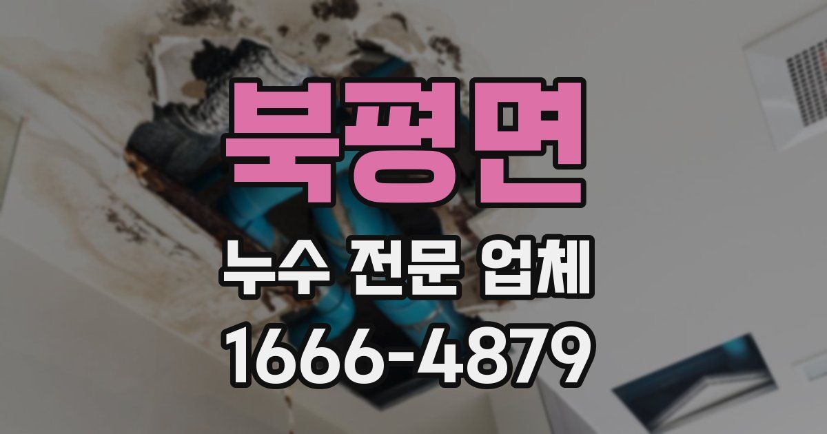 북평면 누수 전문 업체