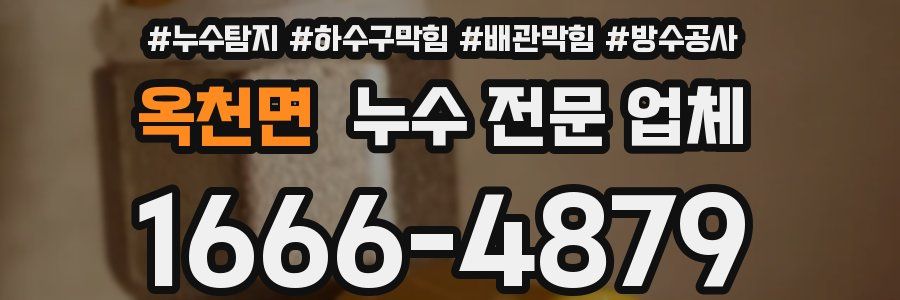 옥천면 누수 전문 업체