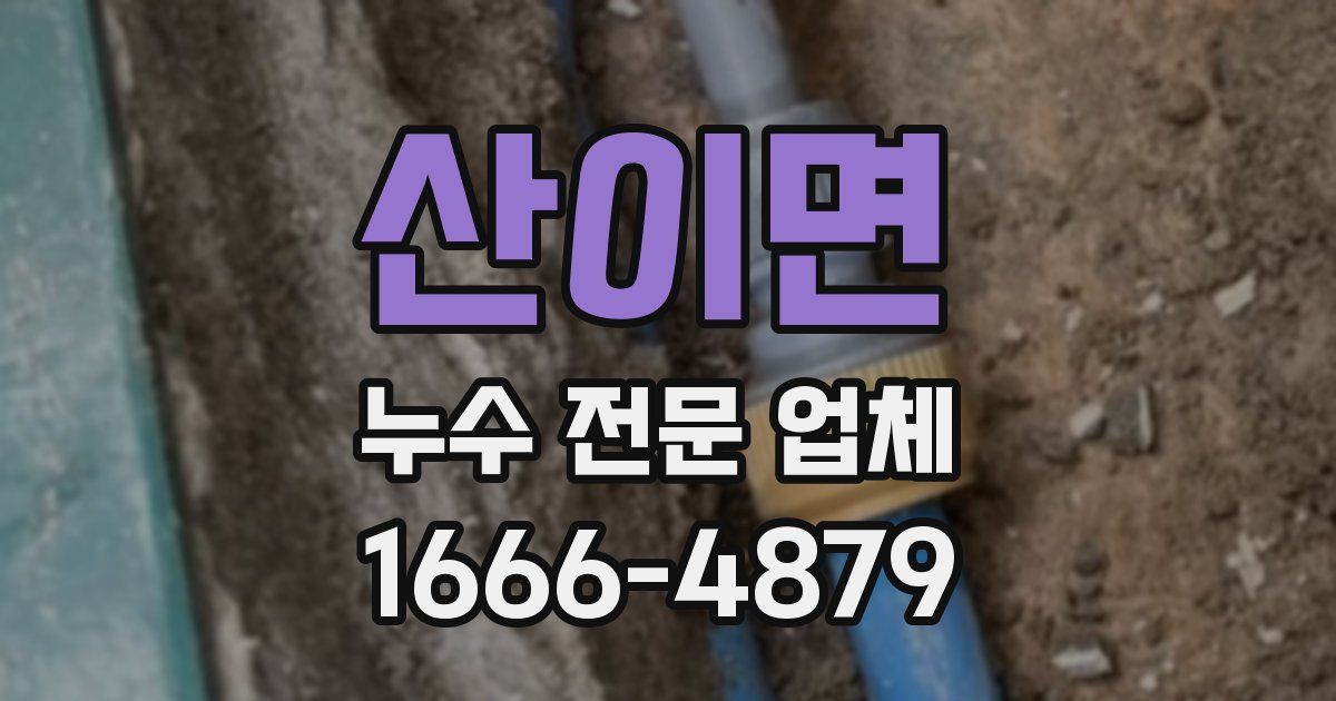 산이면 누수 전문 업체