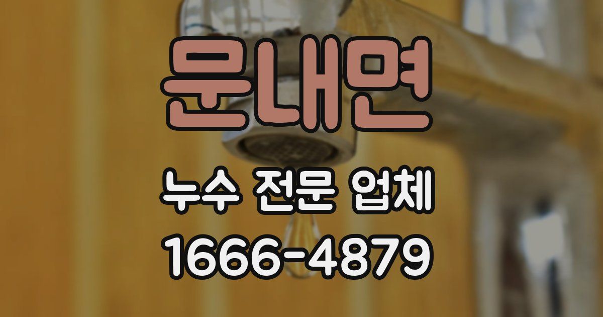 문내면 누수 전문 업체