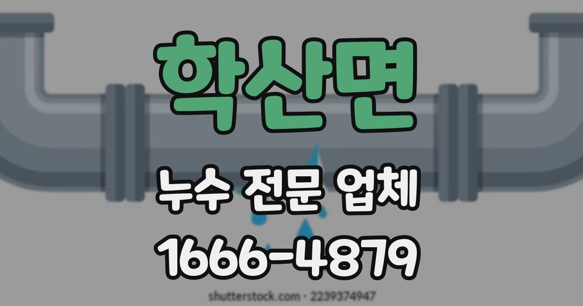 학산면 누수 전문 업체