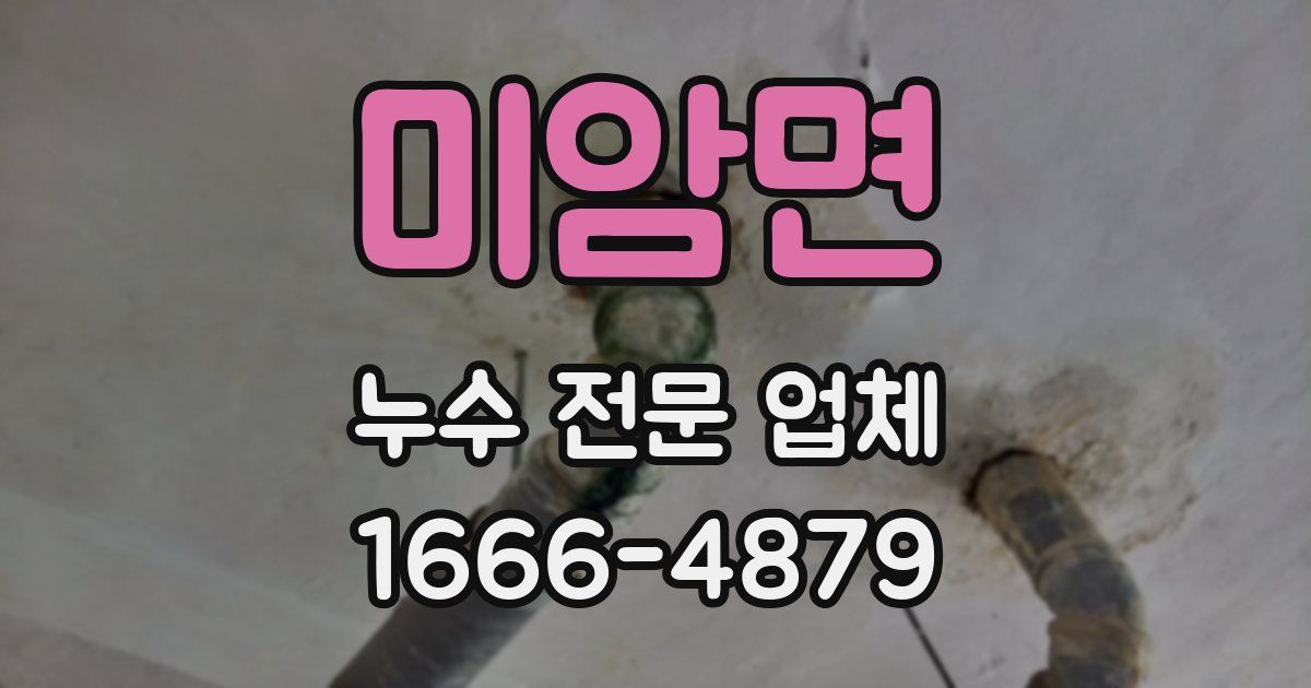 미암면 누수 전문 업체