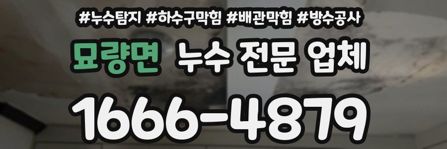 묘량면 누수 전문 업체