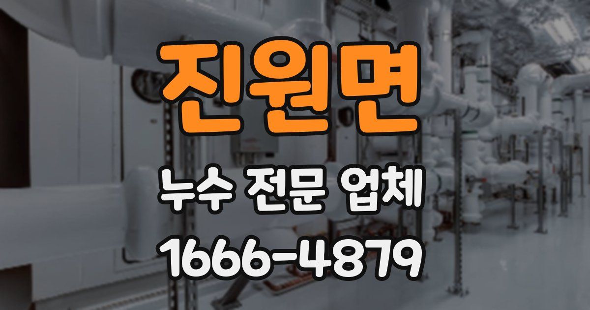 진원면 누수 전문 업체