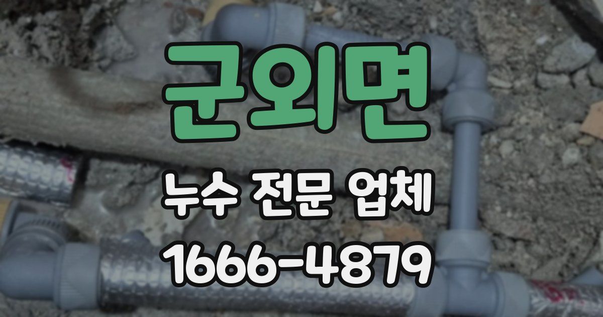 군외면 누수 전문 업체