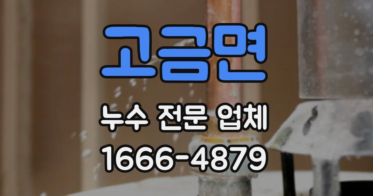 고금면 누수 전문 업체