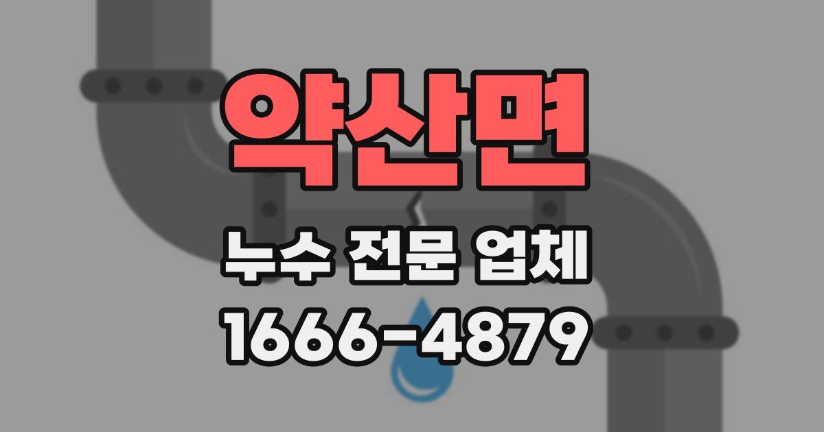 약산면 누수 전문 업체