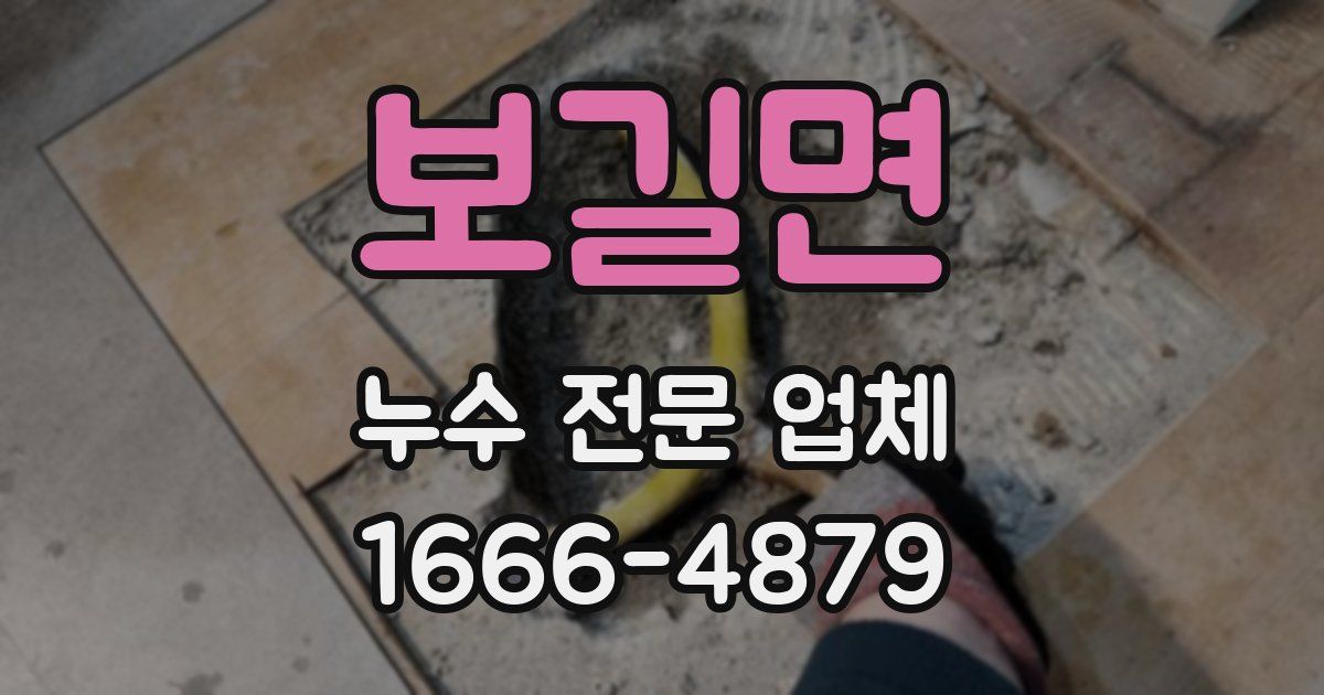 보길면 누수 전문 업체