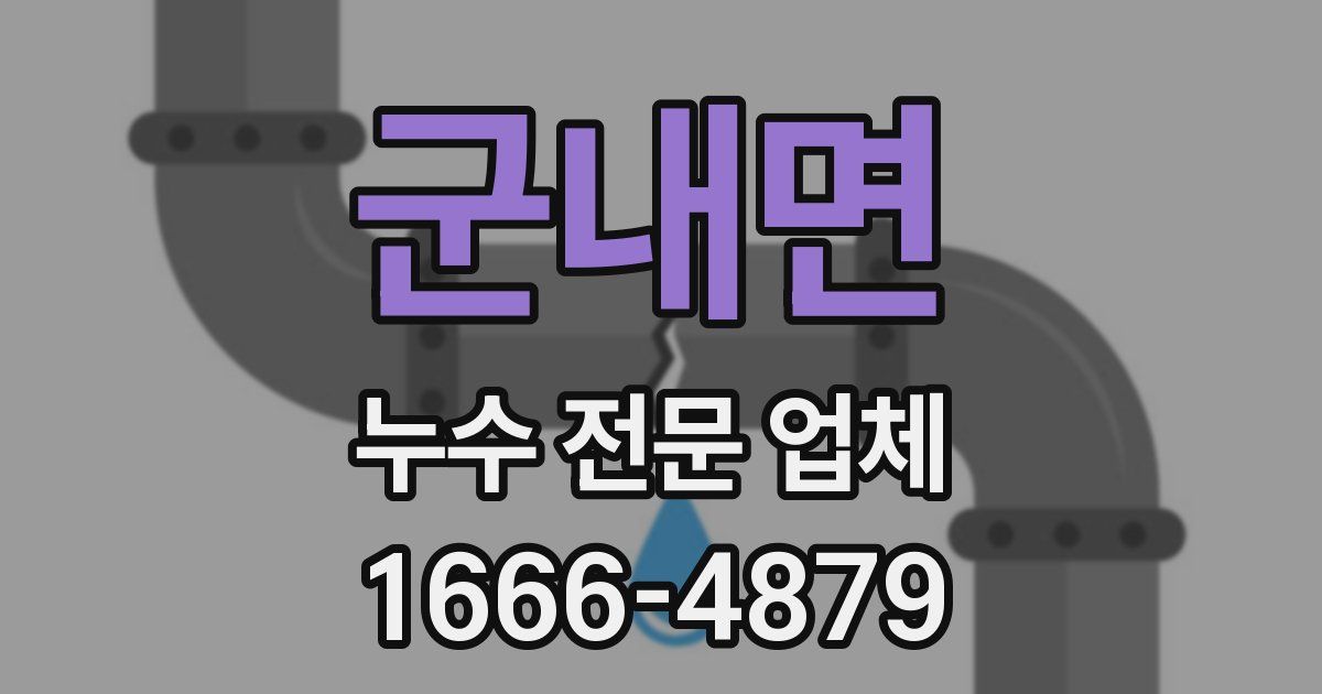 군내면 누수 전문 업체