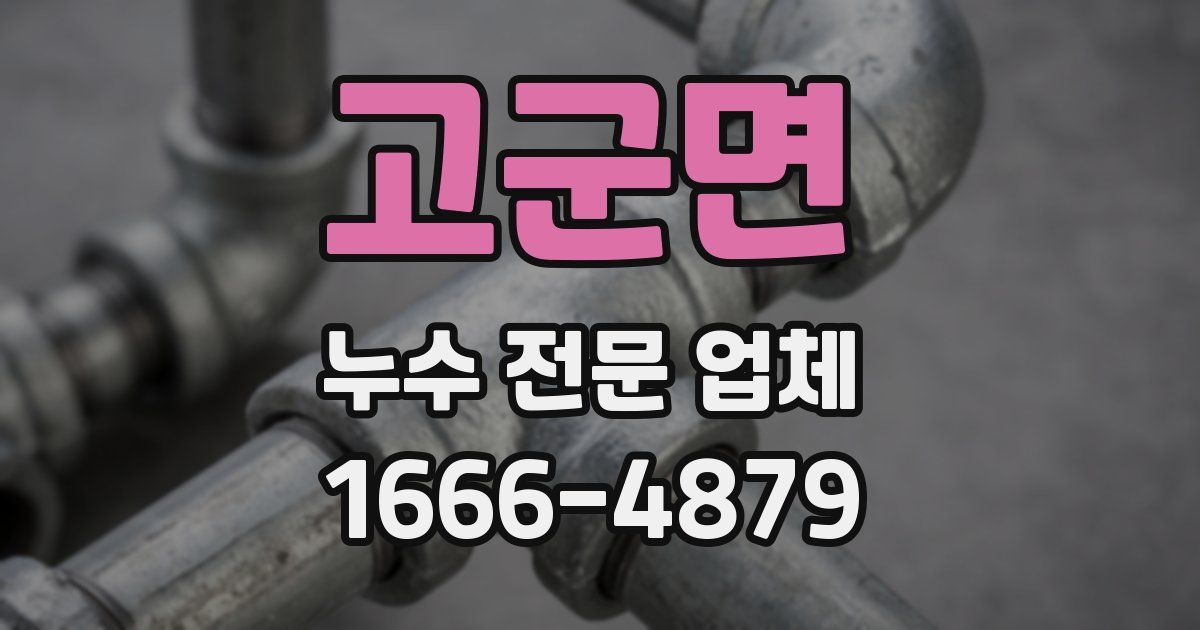 고군면 누수 전문 업체