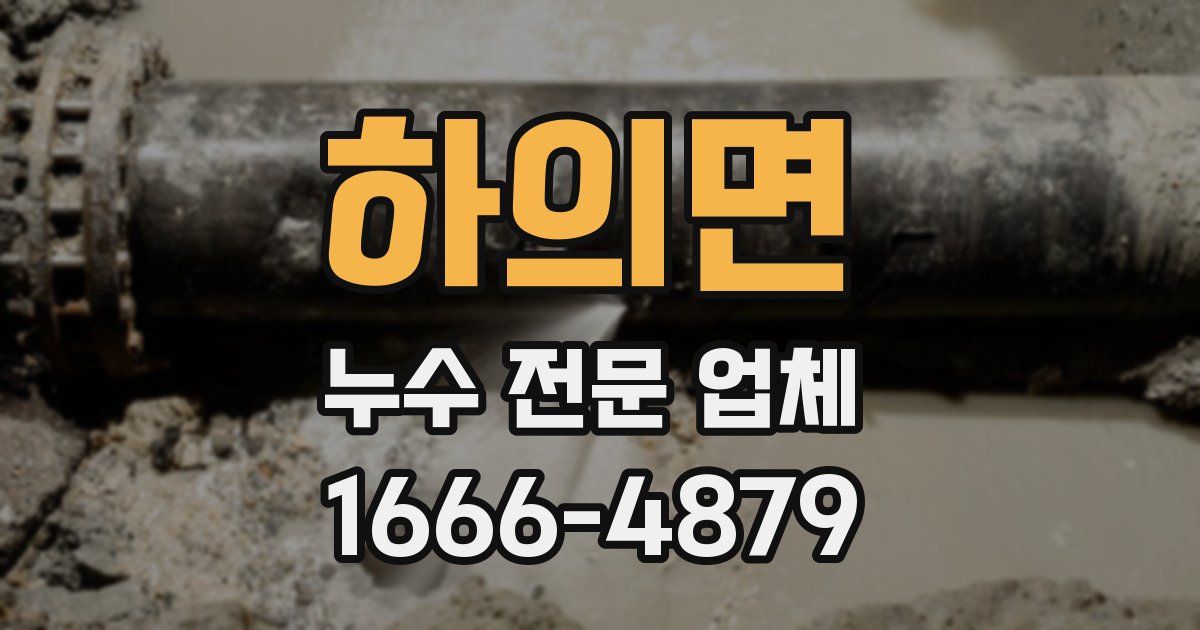 하의면 누수 전문 업체