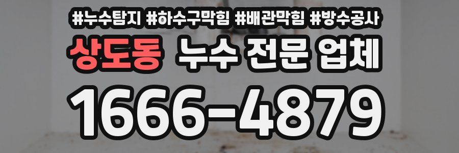 상도동 누수 전문 업체
