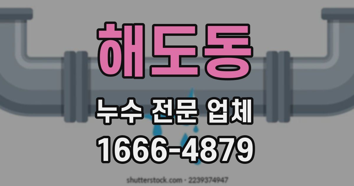 해도동 누수 전문 업체