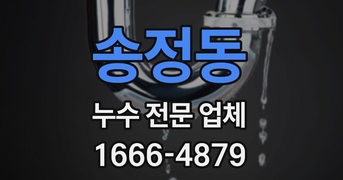 송정동 누수 전문 업체