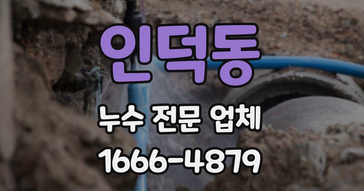 인덕동 누수 전문 업체