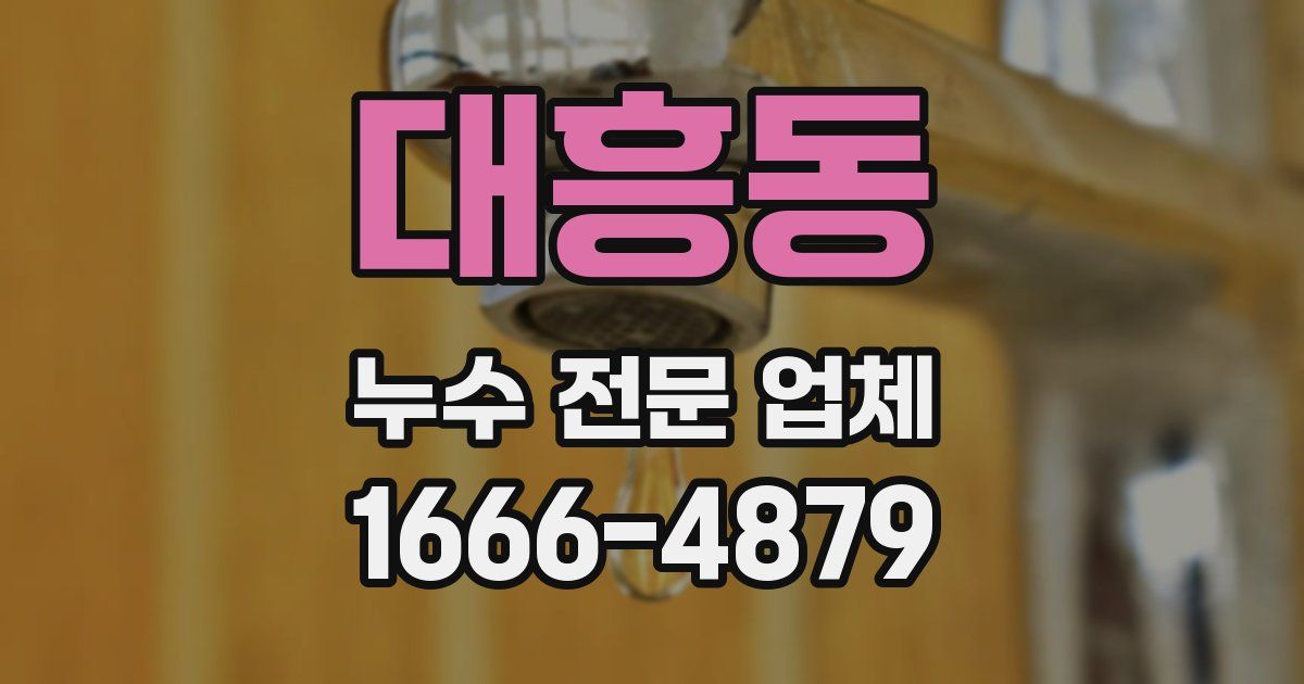 대흥동 누수 전문 업체