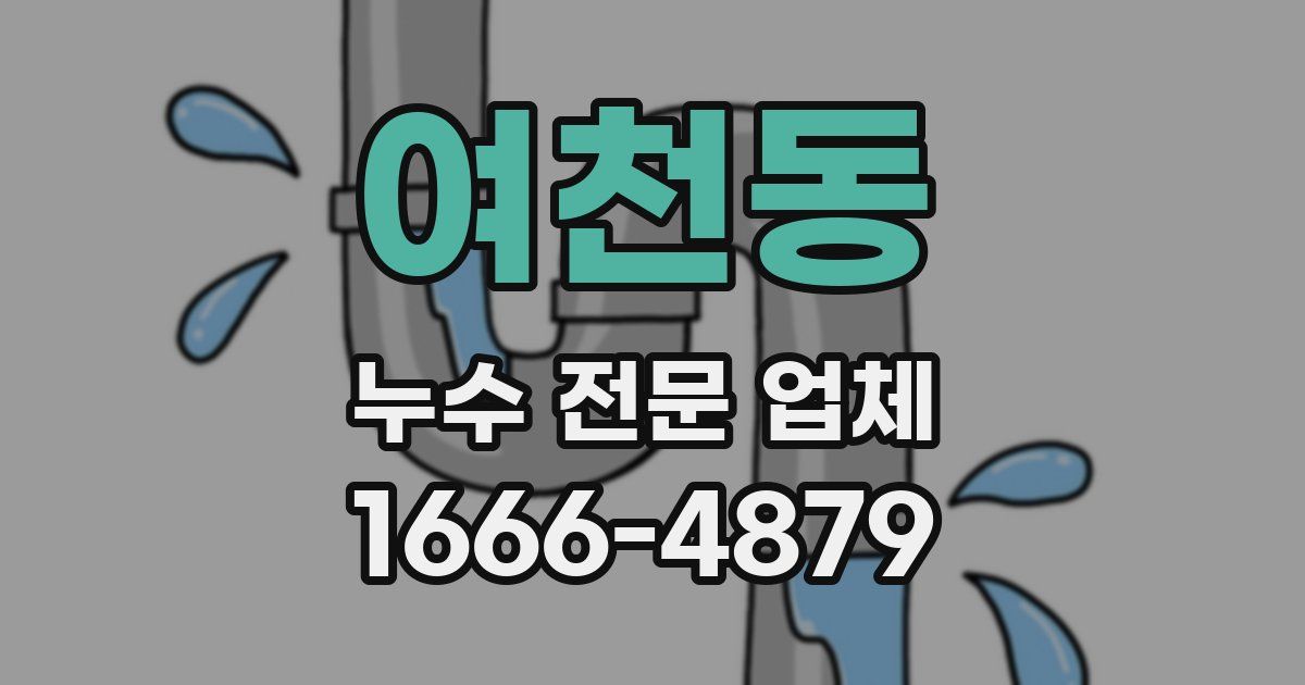 여천동 누수 전문 업체