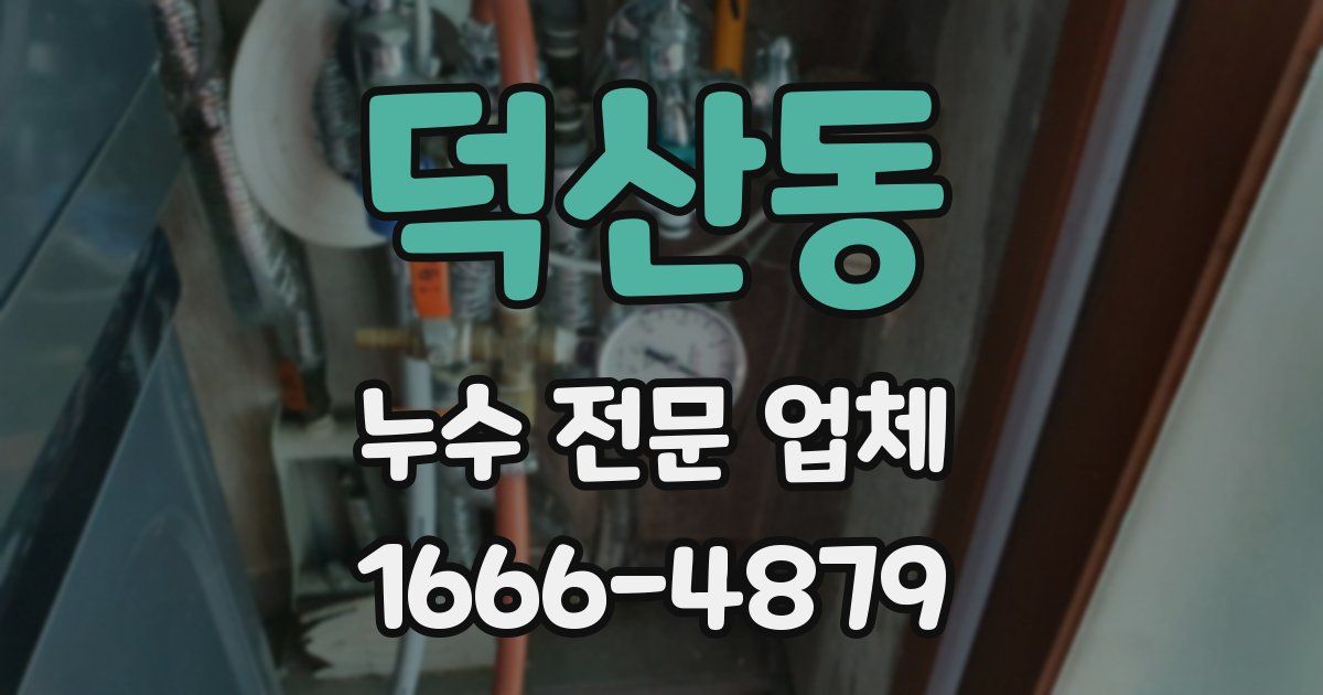 덕산동 누수 전문 업체