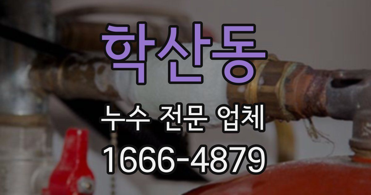 학산동 누수 전문 업체