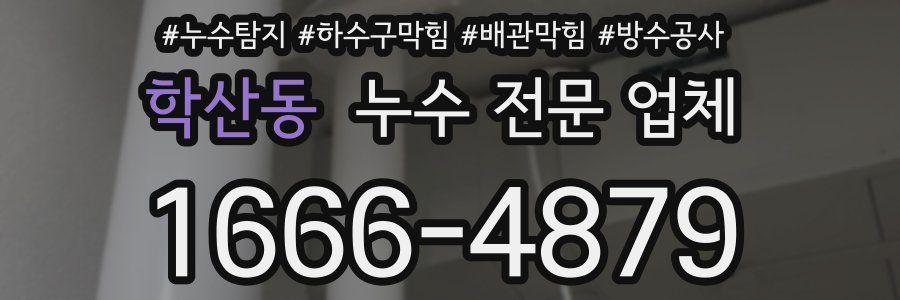 학산동 누수 전문 업체