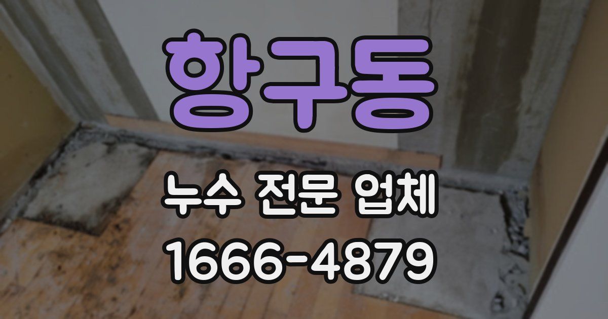 항구동 누수 전문 업체