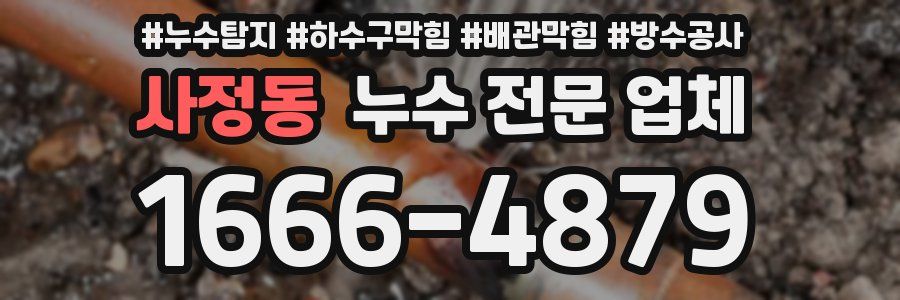 사정동 누수 전문 업체