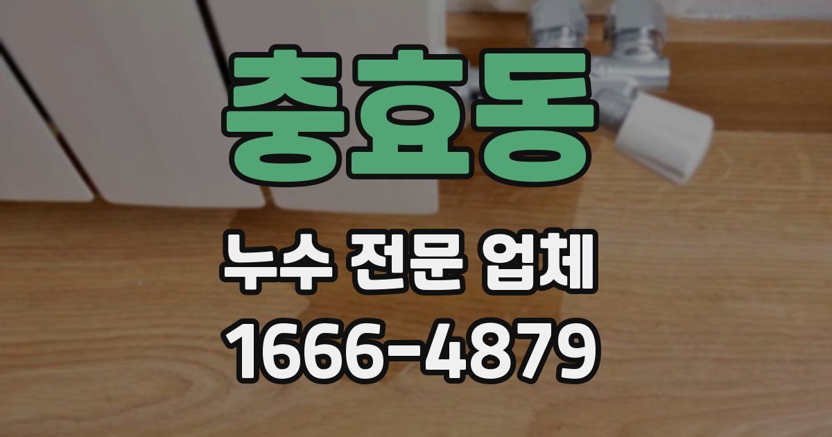 충효동 누수 전문 업체