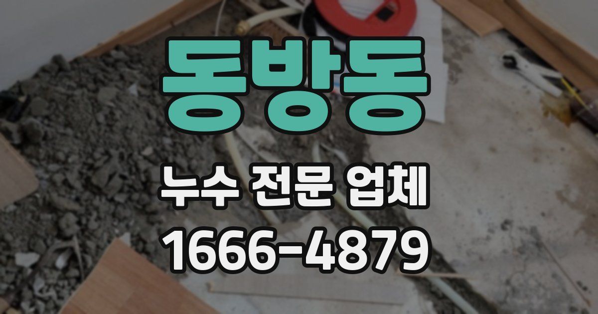 동방동 누수 전문 업체