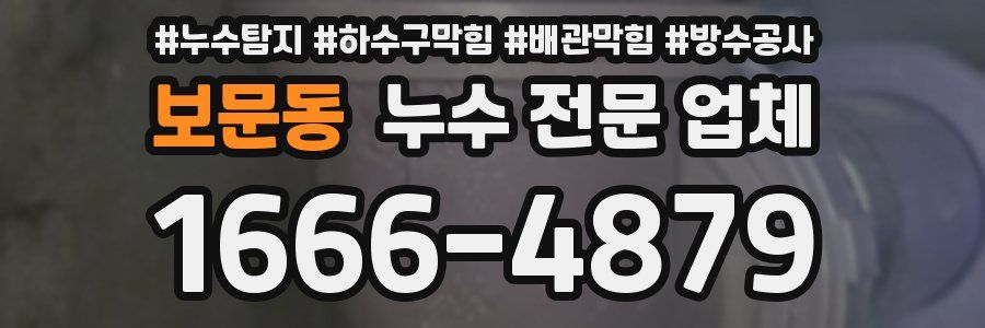 보문동 누수 전문 업체