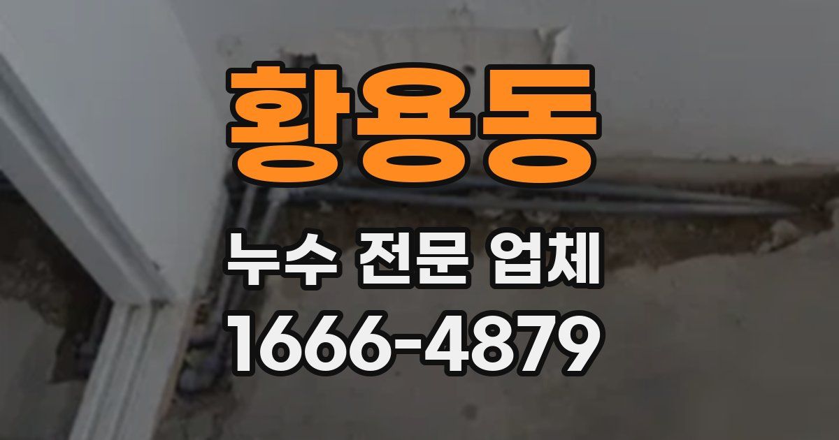 황용동 누수 전문 업체