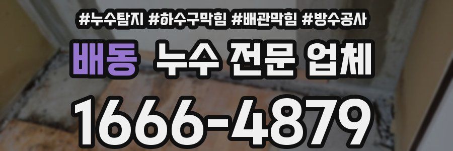 배동 누수 전문 업체