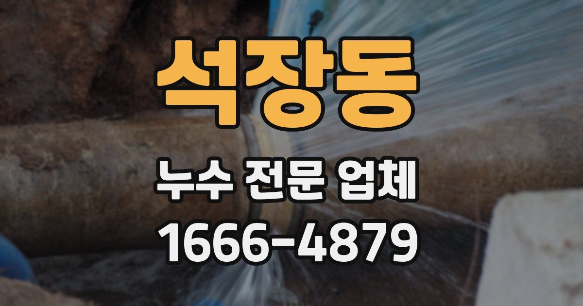 석장동 누수 전문 업체