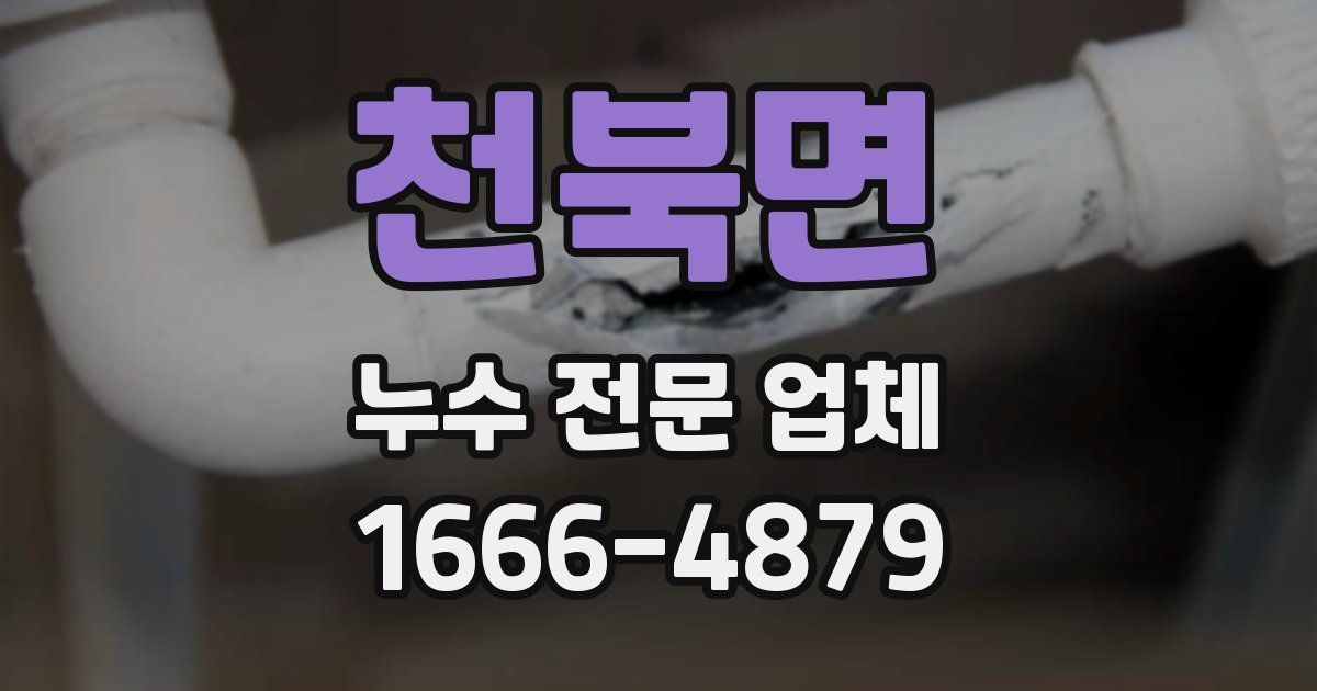 천북면 누수 전문 업체