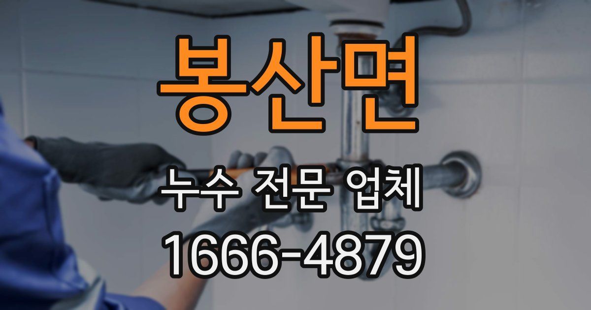 봉산면 누수 전문 업체