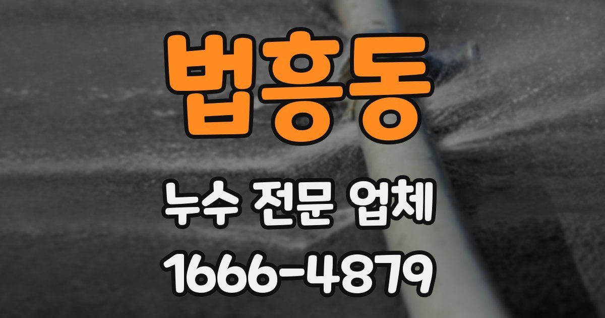 법흥동 누수 전문 업체