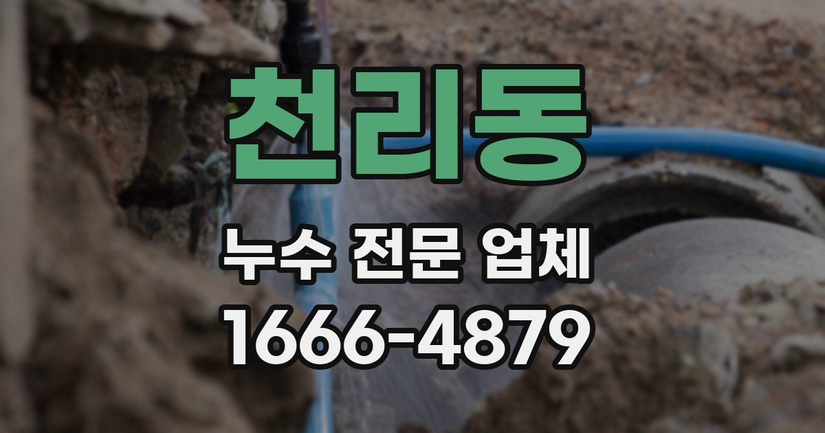 천리동 누수 전문 업체