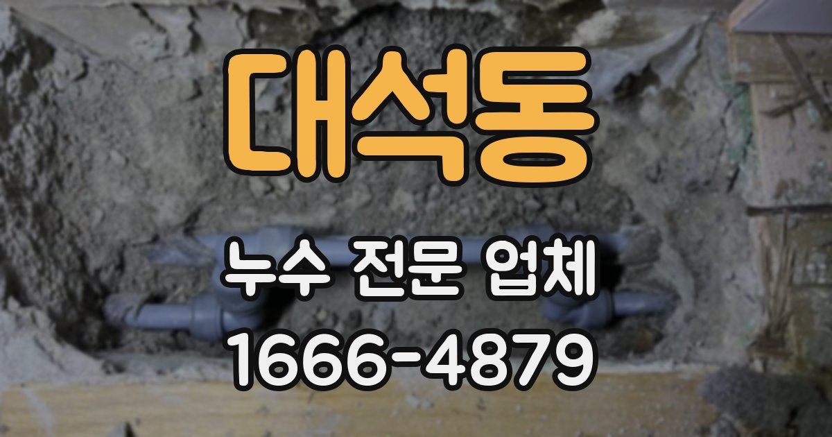대석동 누수 전문 업체