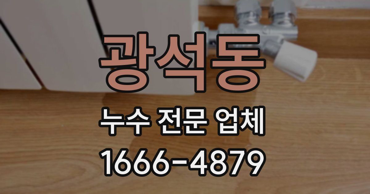 광석동 누수 전문 업체