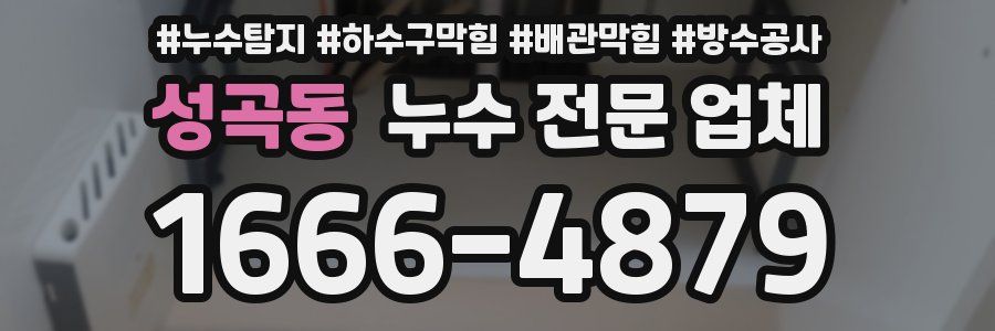 성곡동 누수 전문 업체