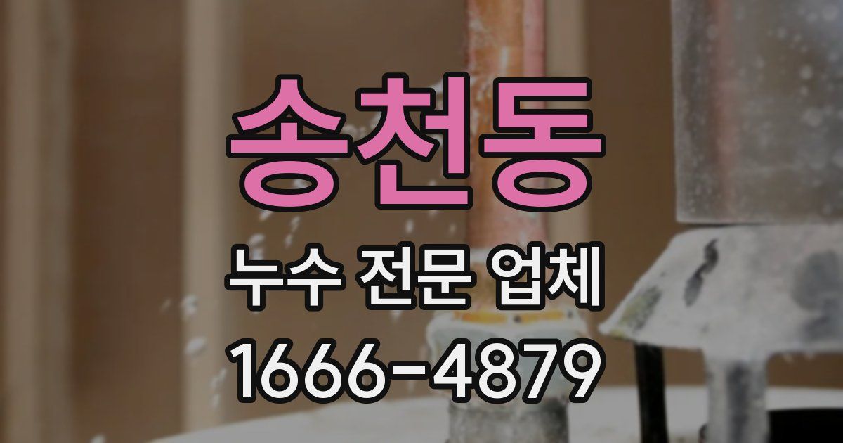 송천동 누수 전문 업체