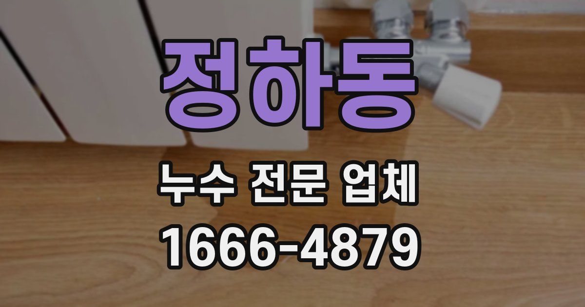 정하동 누수 전문 업체