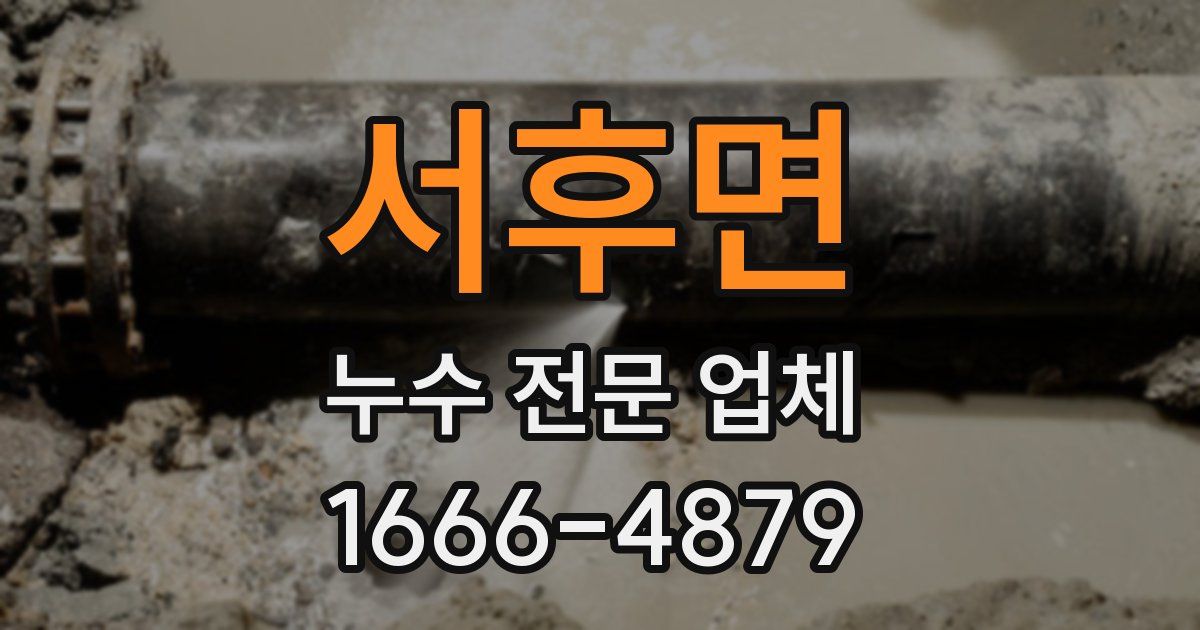 서후면 누수 전문 업체